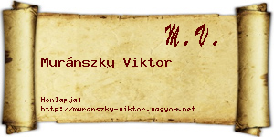 Muránszky Viktor névjegykártya